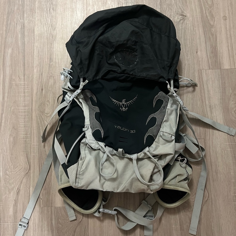 Osprey Talon 33 Backpack, black and gray, used